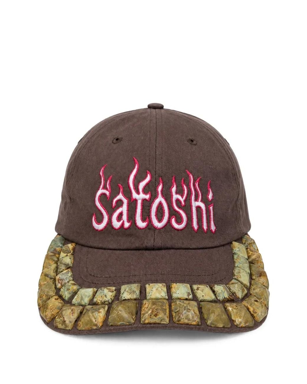 Satoshi Nakamoto Logo-Embroidered Studded Baseball Cap