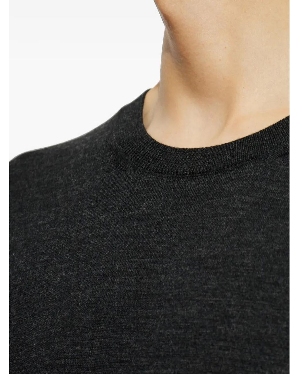 Lemaire Black Crew-Neck Sweater for men