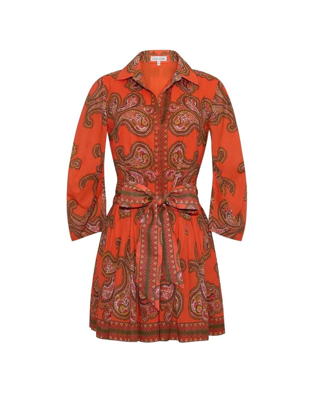 Cara Cara Red Raya Paisley-Print Mini Dress