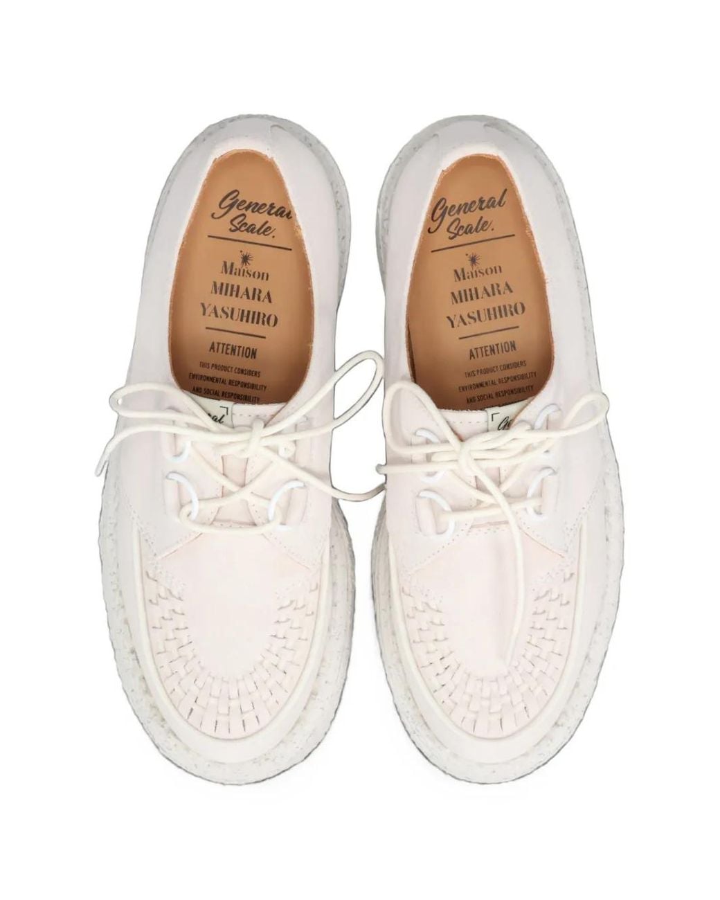 Maison Mihara Yasuhiro White "David"Canvas Inter Lace Shoes for men
