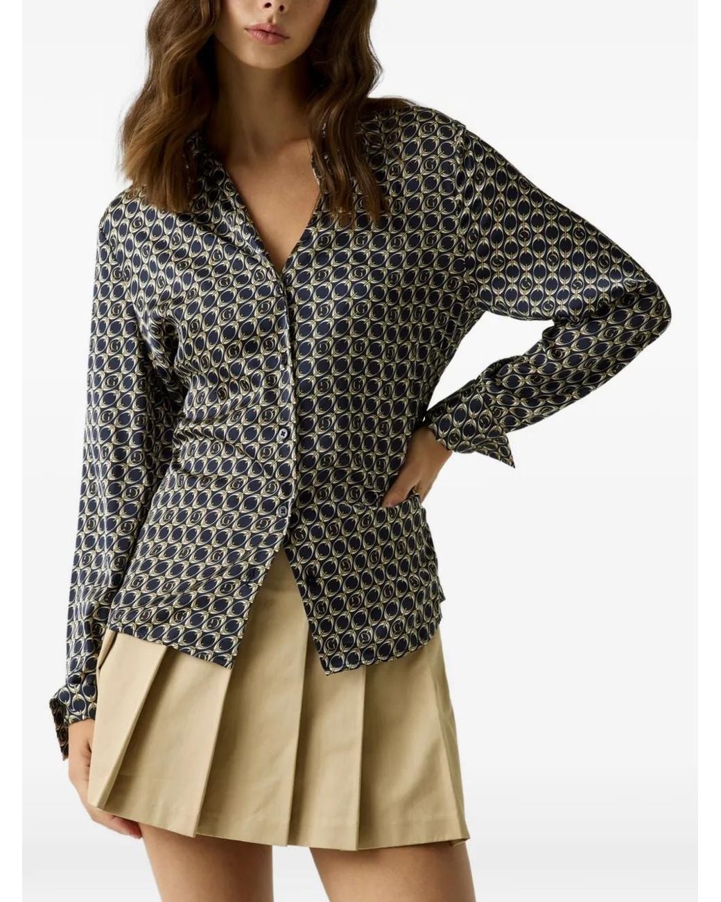 Guess Black Geometric-Print Shirt