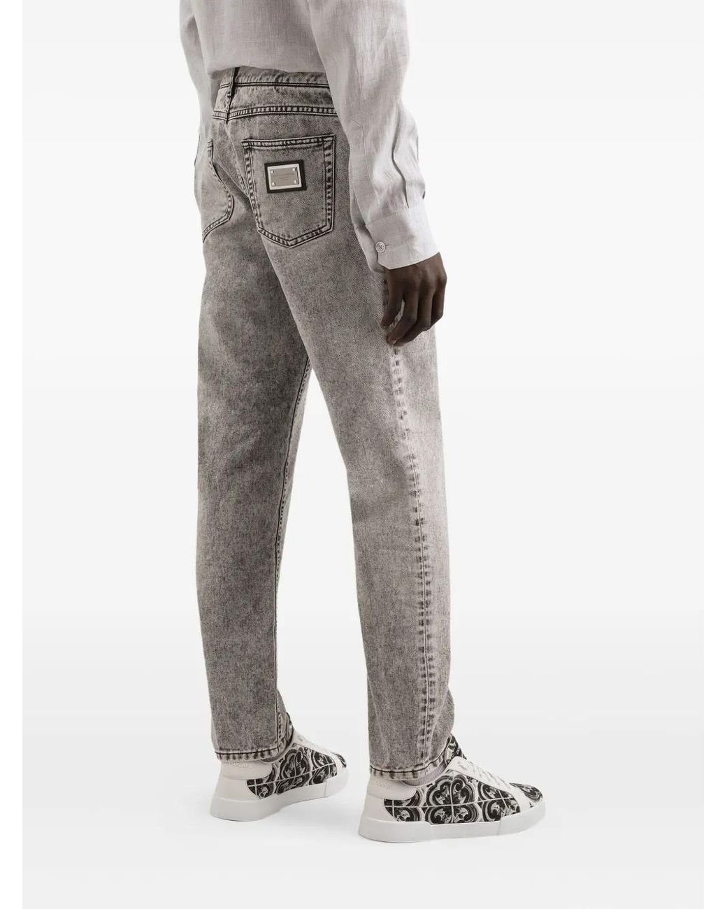 Dolce & Gabbana Gray Regular Cotton Jeans for men