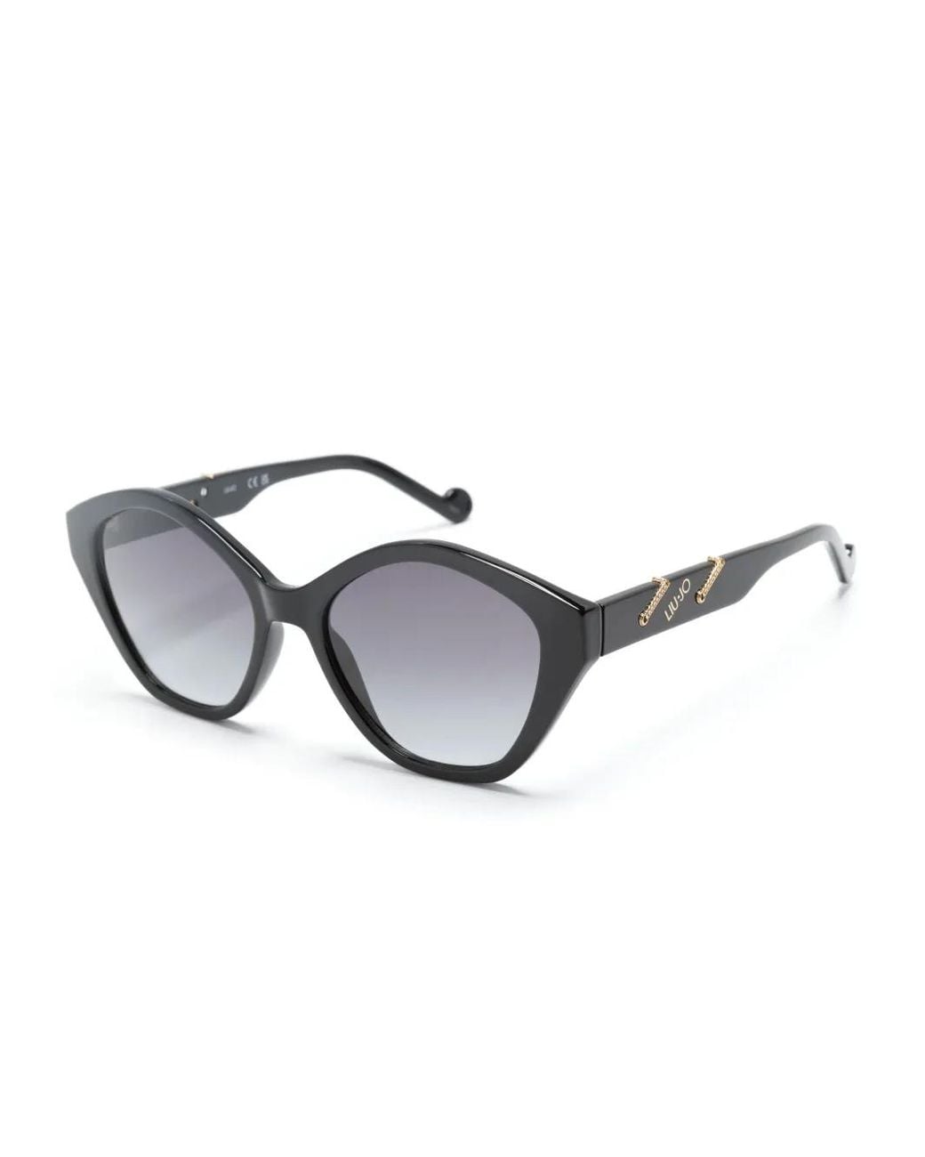 Liu Jo Black Geometric-Frame Sunglasses