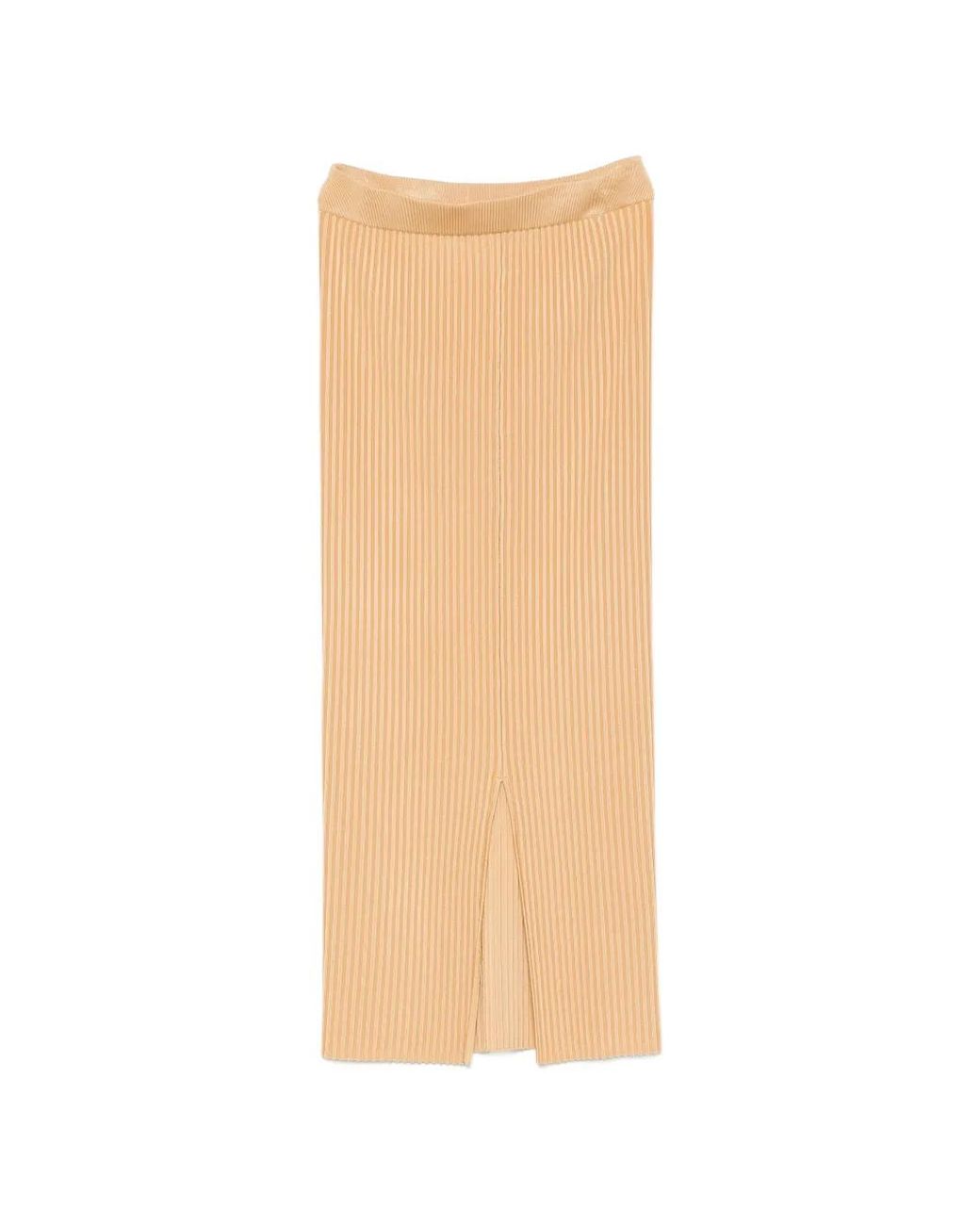 By Malene Birger White Octo Ribbed Front-Slit Maxi Skirt