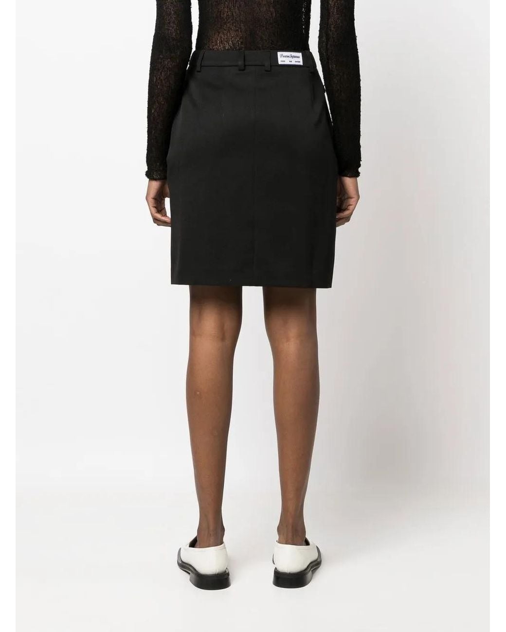 Martine Rose Black High-Waisted Logo-Patch Skirt