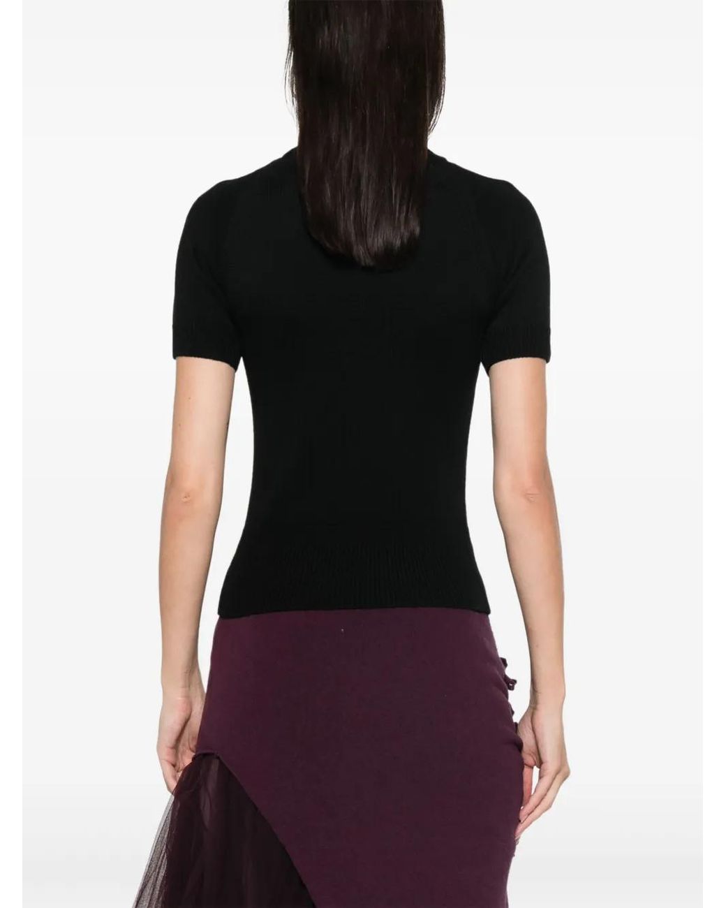 Vivienne Westwood Black Fine Ribbed Knit Top