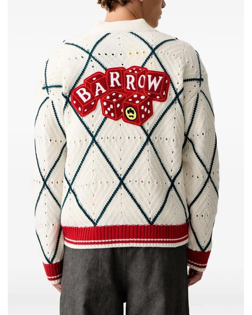 Barrow Gray Logo-Patch Cardigan