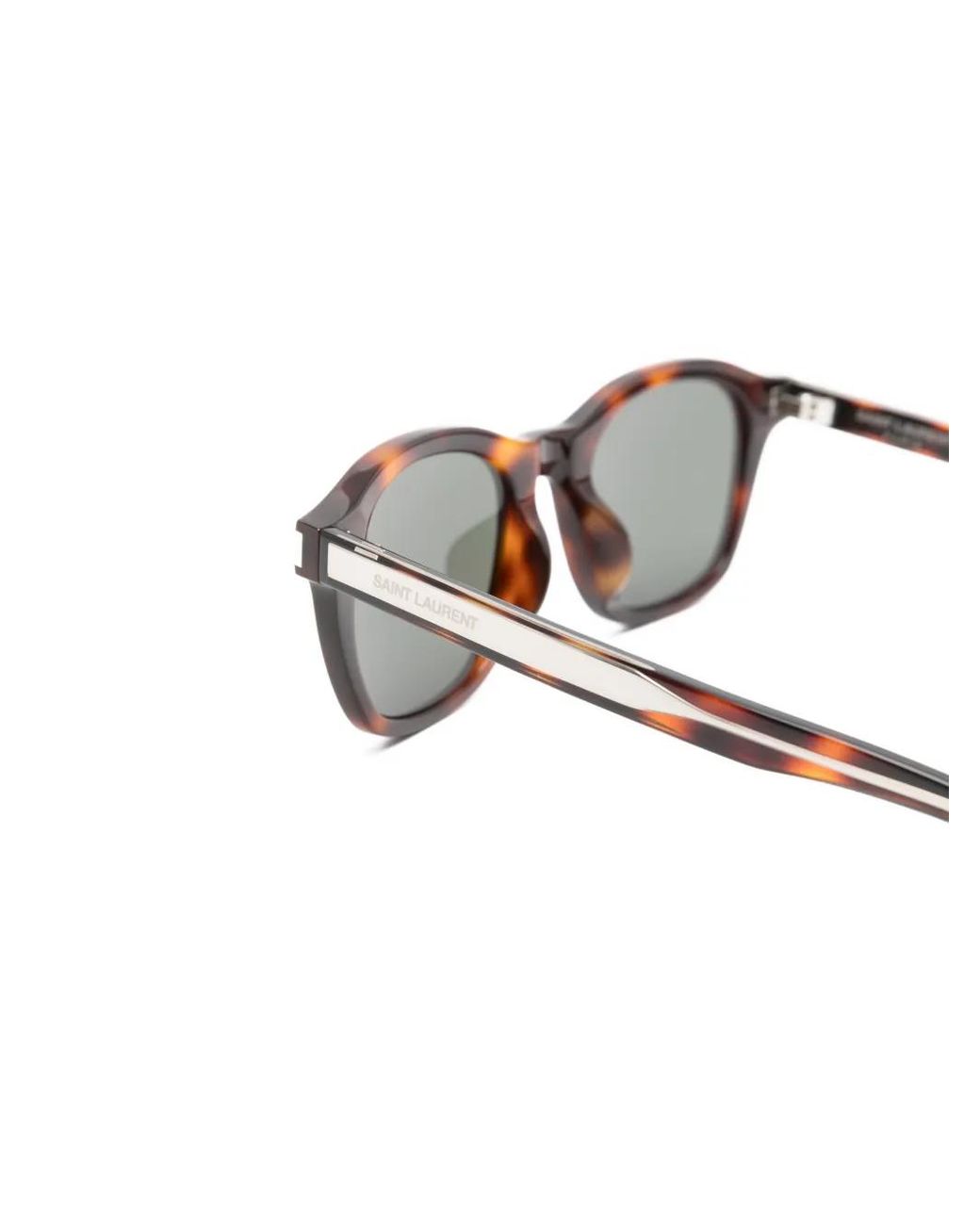 Saint Laurent Gray Tortoiseshell-Pattern Sunglasses
