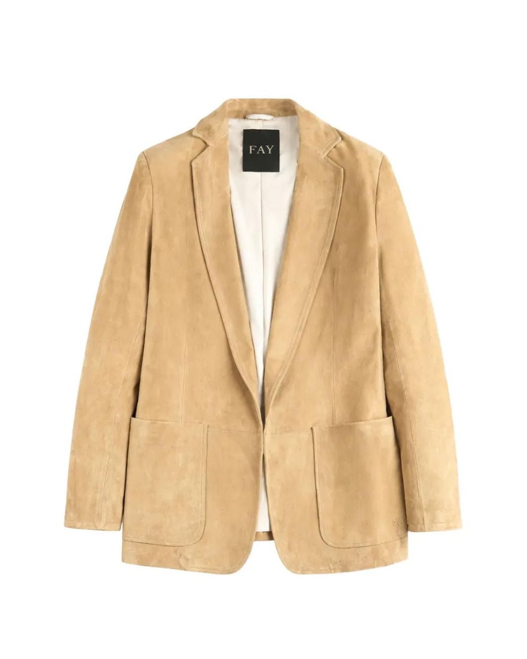 Blazer de piel con bolsillo Fay de color Natural