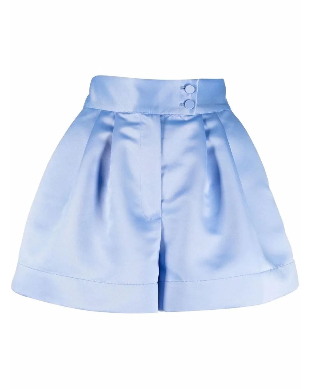 Styland Blue Satin Tailored Shorts