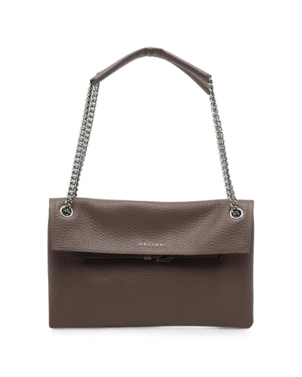 Orciani Brown Small Venus Leather Shoulder Bag