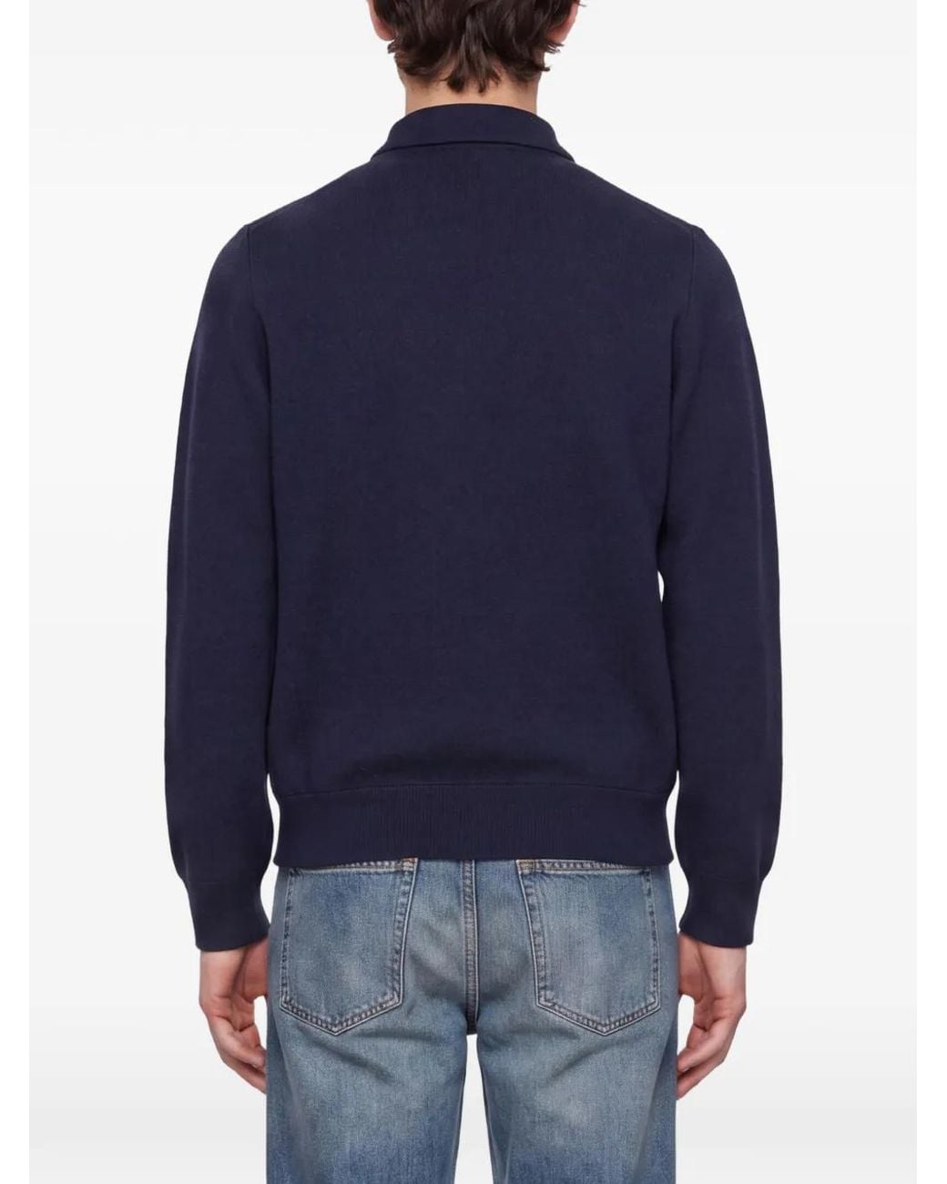 Lardini Blue Veste En Maille À Fermeture Zippée for men