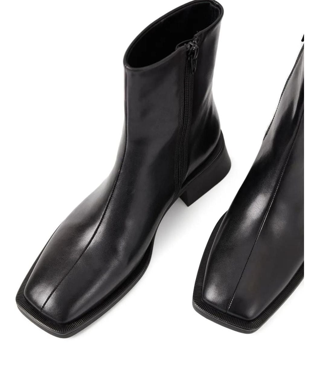 Vagabond Black Blanca Square-Toe Block-Heel Boots