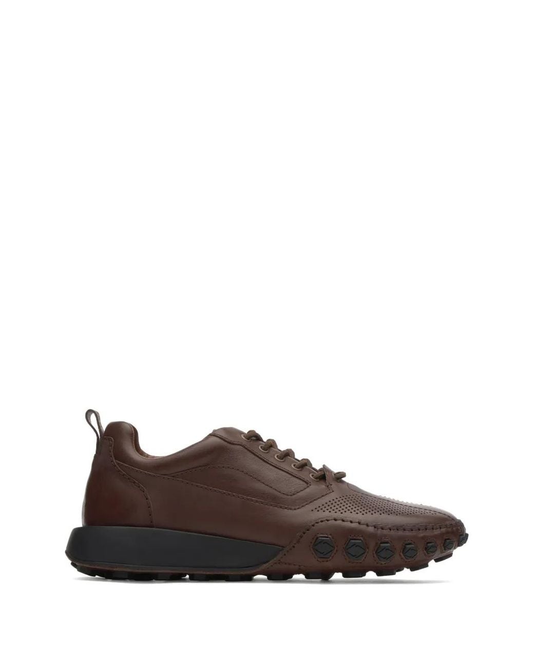 Lottusse Brown Nauta Leather Low-Top Sneakers for men
