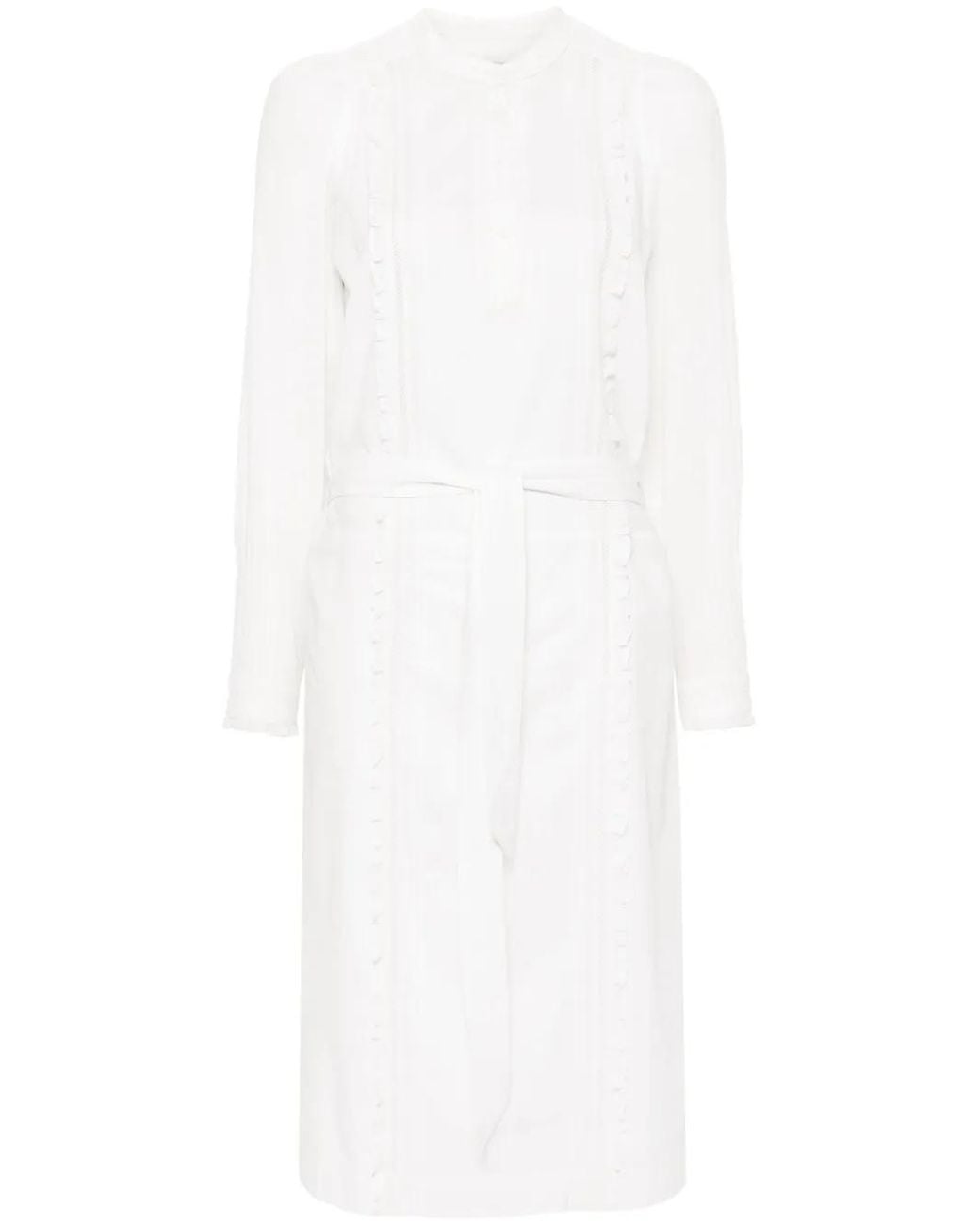 Zadig & Voltaire White Ritchil Belted Midi Dress