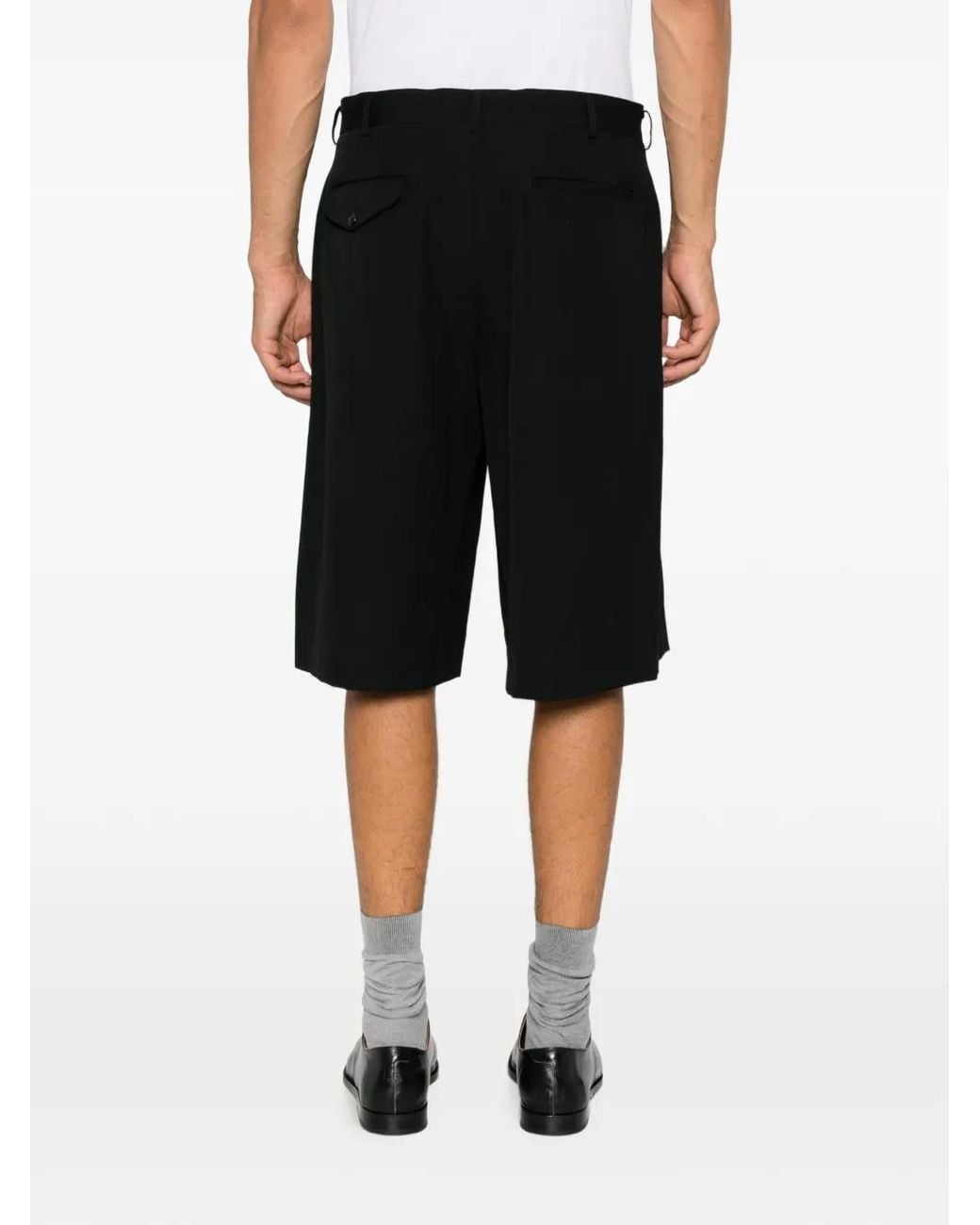 Comme des Garçons Black Wool Shorts for men