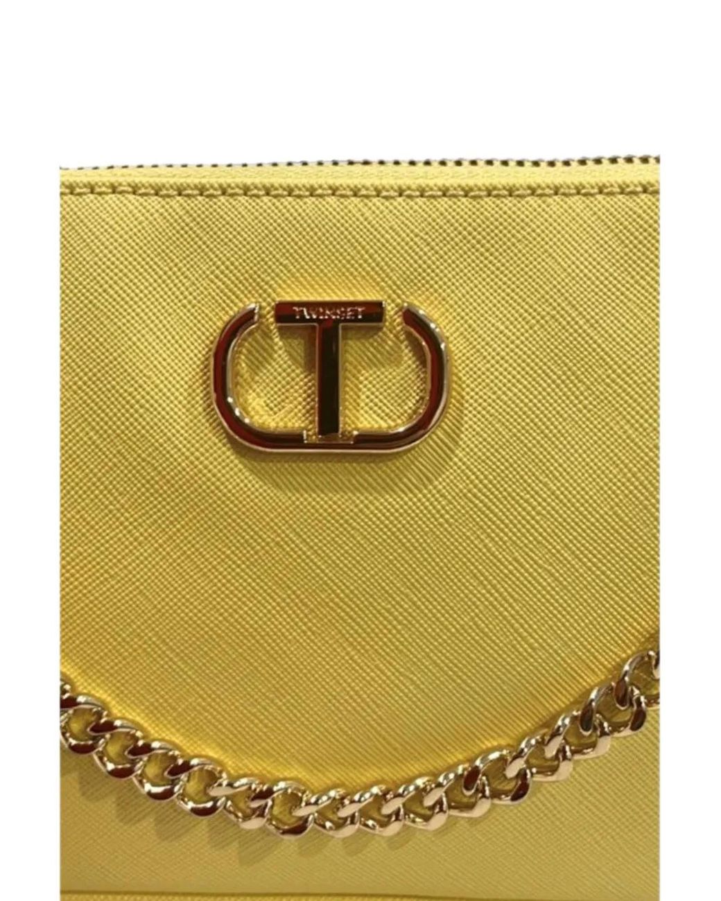 Twinset Yellow Logo-Plaque Shoulder Bag
