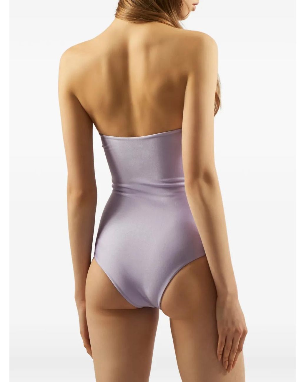 Taller Marmo Purple Knot-Bandeau Swimsuit