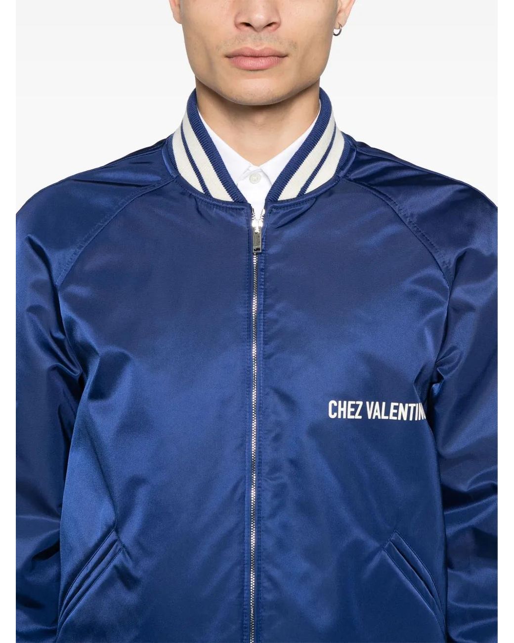 Valentino Garavani Blue Chez Bomber Jacket for men