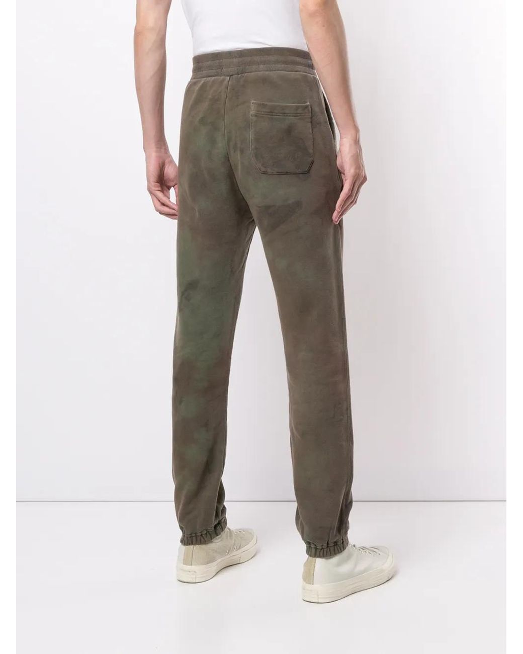John Elliott Green Tie-Dye Print Track Pants for men