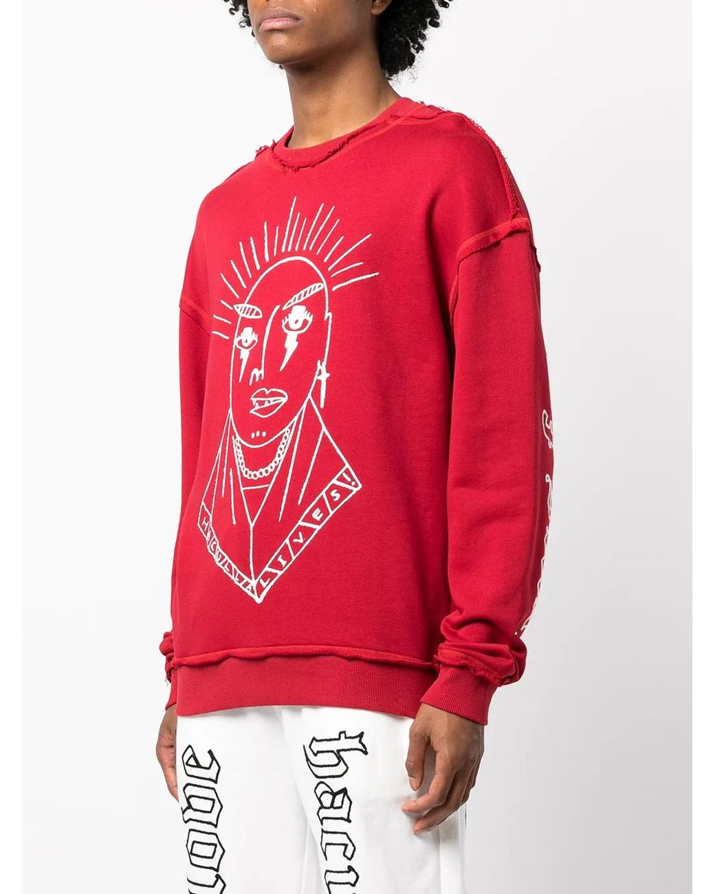 Haculla Red Logo-Print Jumper for men