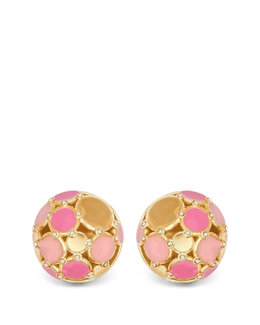 Oscar de la Renta Pink Sphere Earrings