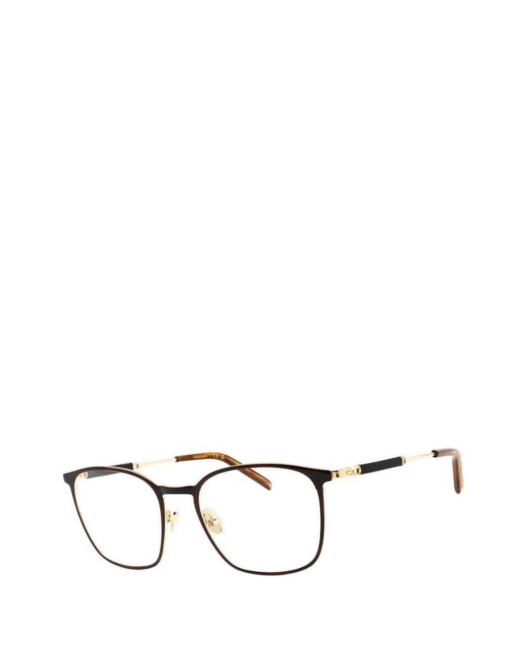 Ferragamo Eyewear Blue Titanium Rectangle-Frame Glasses for men