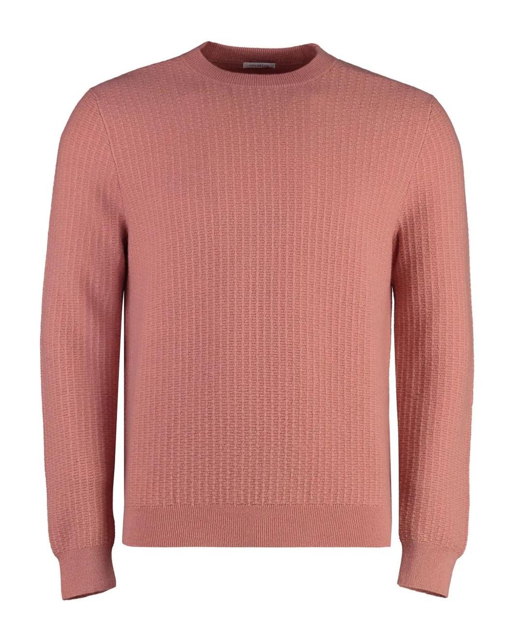 Malo Pink Ribbed Sweater for men