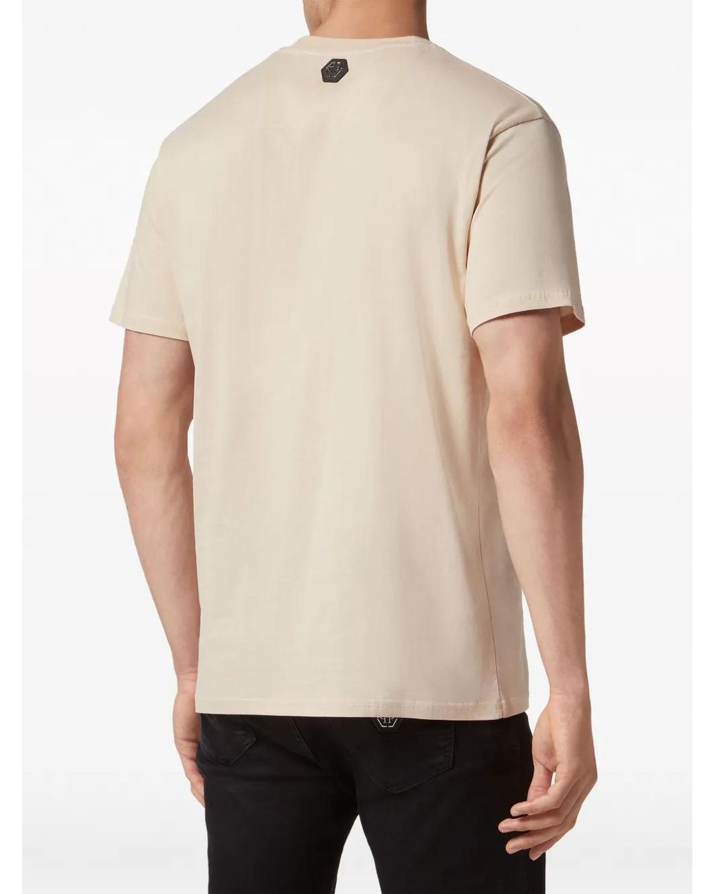Philipp Plein Blue Slogan-Print Cotton T-Shirt for men