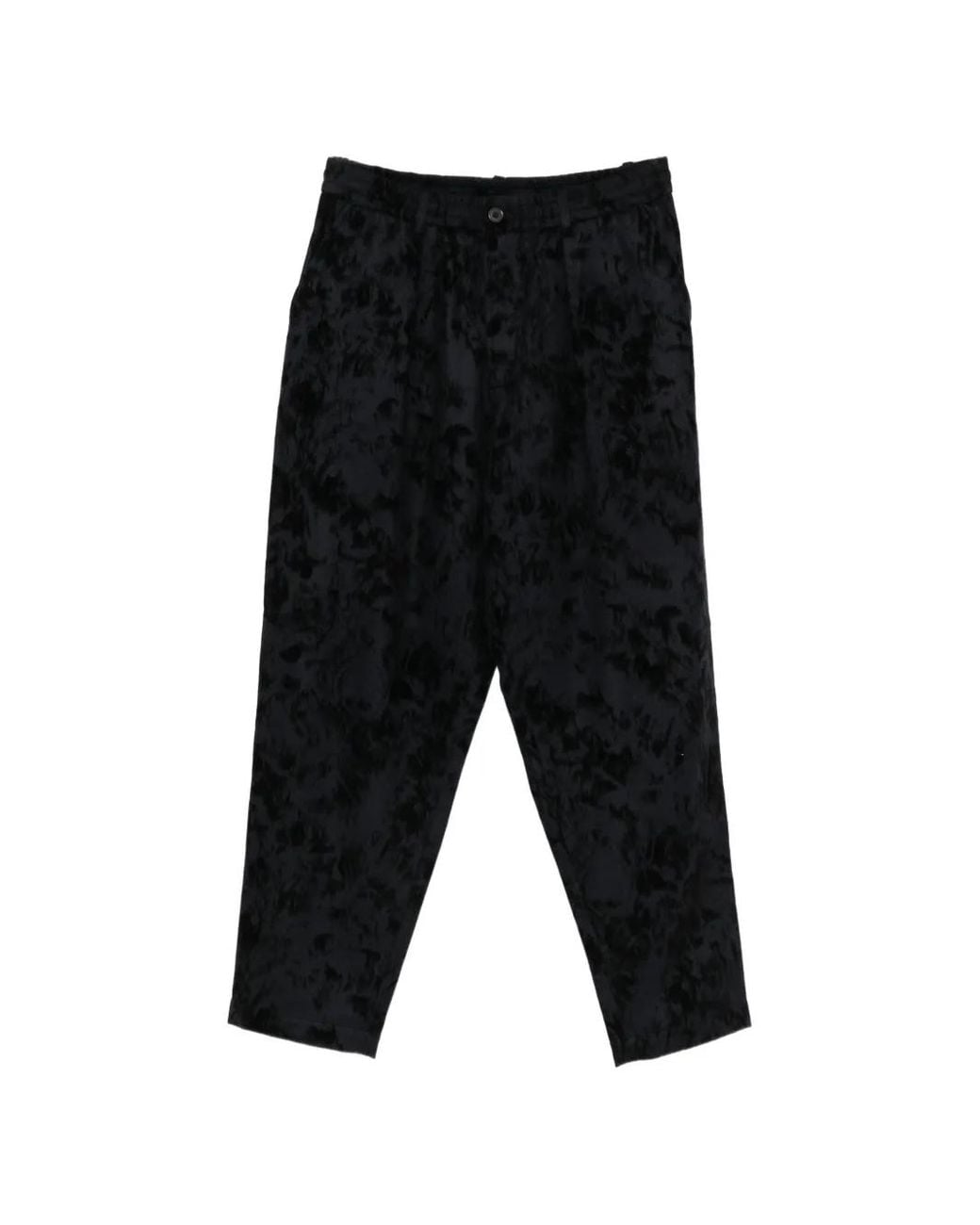 Universal Works Black Be Bop Abstract-Pattern Pleated Trousers for men