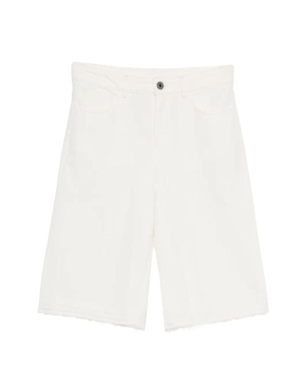 James Perse White Relaxed-Fit Denim Shorts