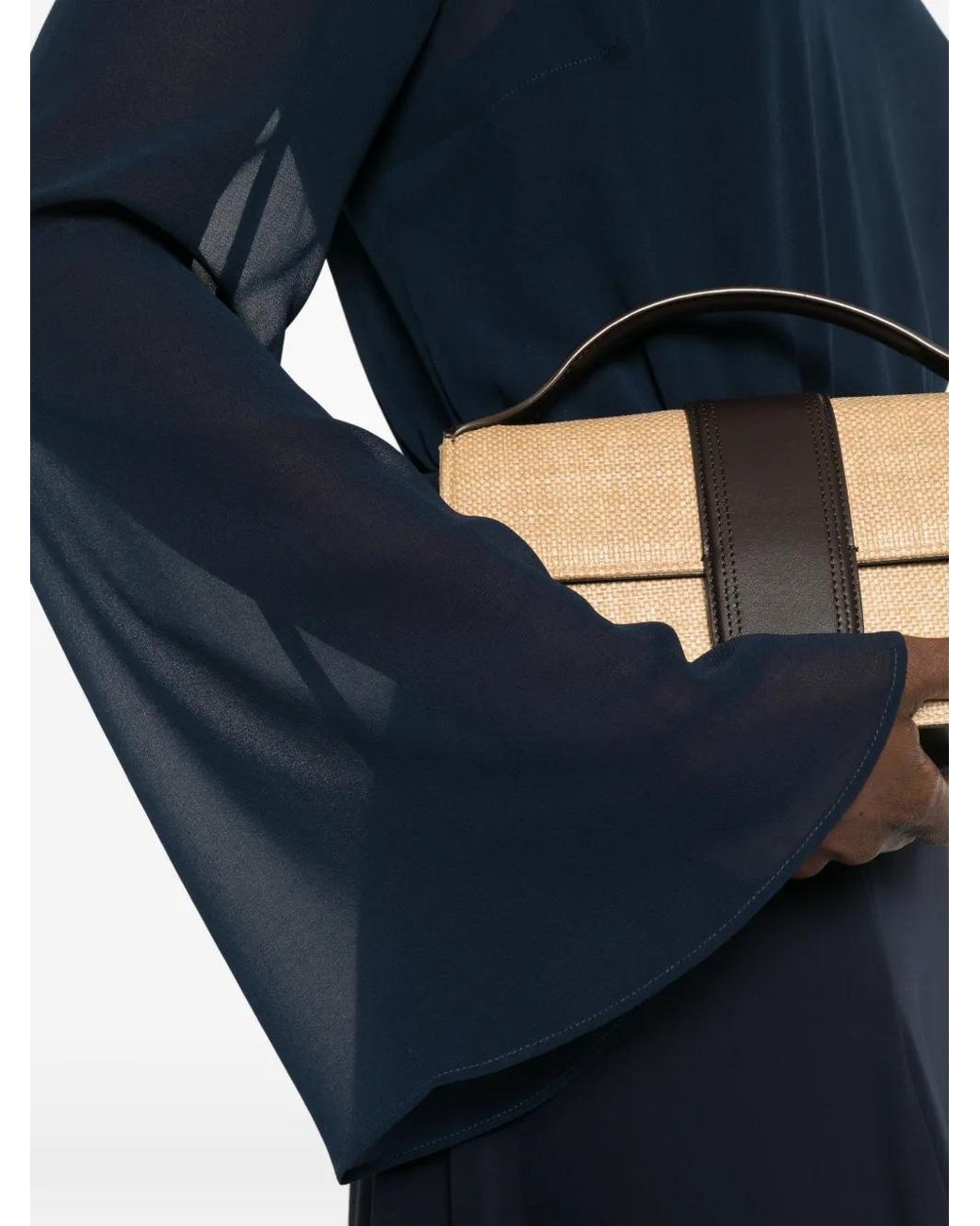 P.A.R.O.S.H. Blue Crew-Neck Maxi Dress