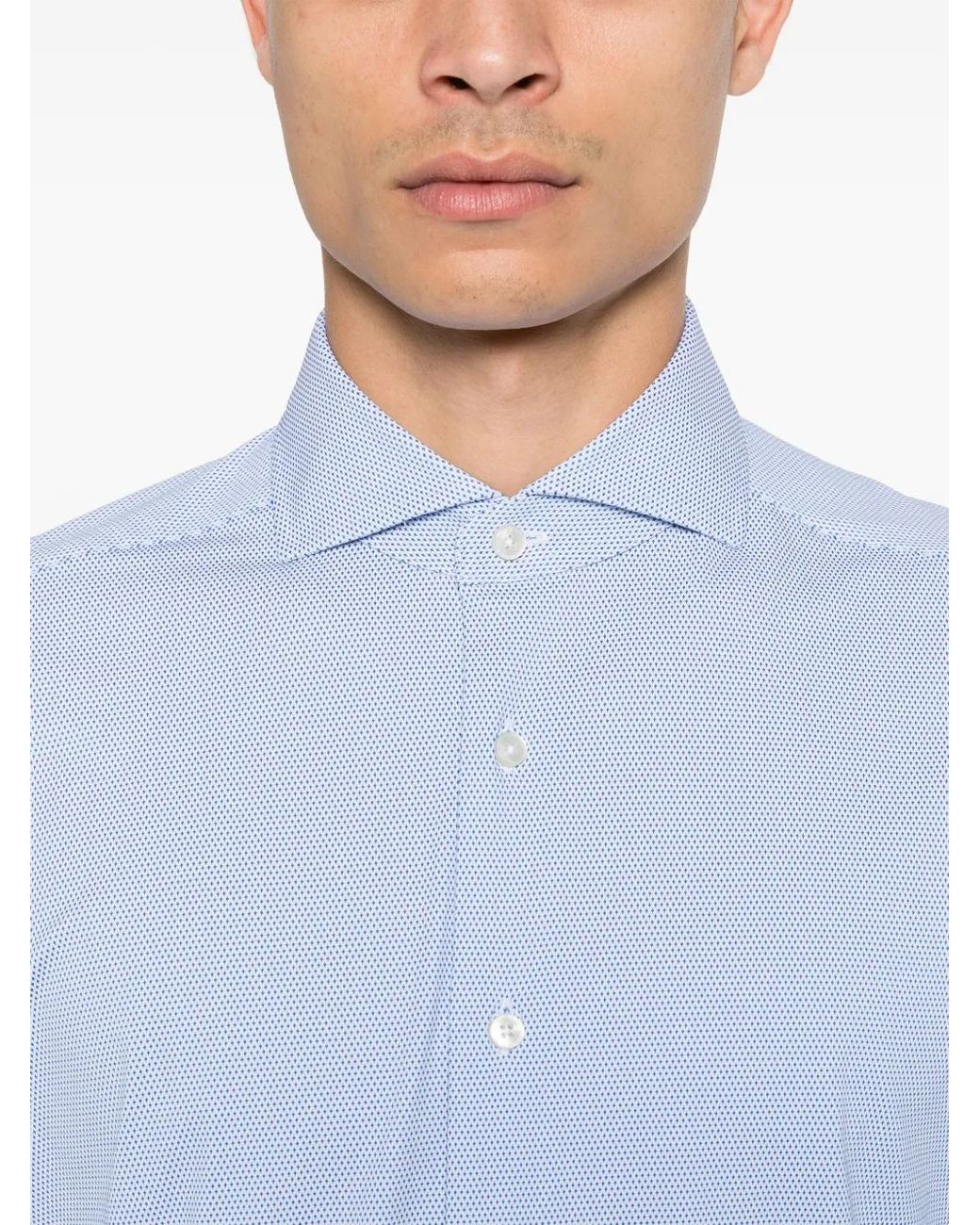 Xacus White Patterned-Jacquard Shirt for men