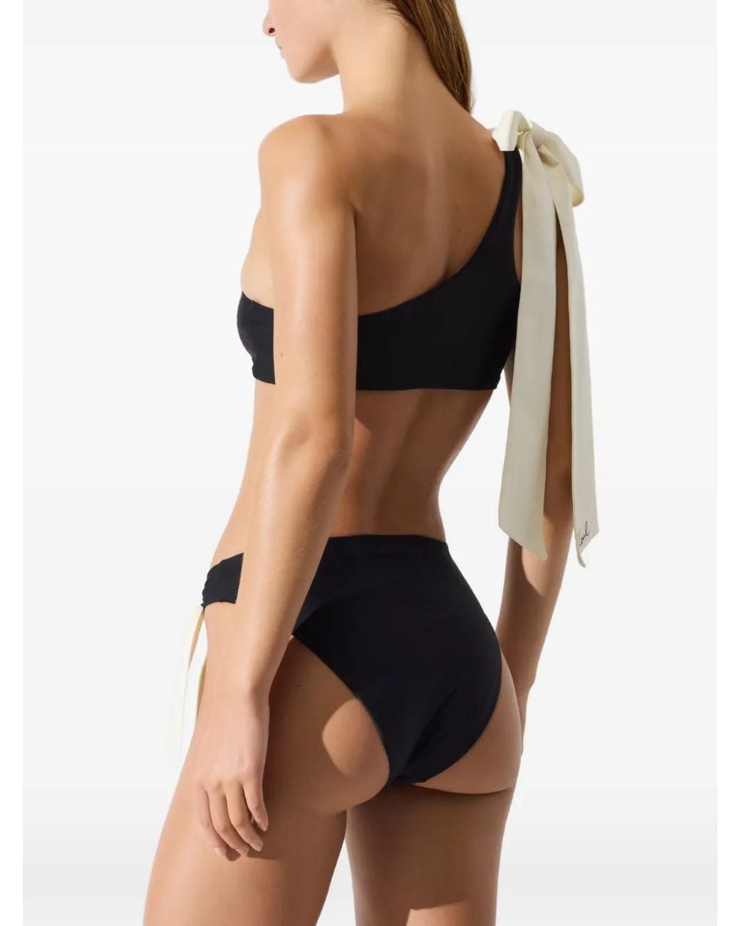 Top De Bikini Con Detalle De Lazo Karl Lagerfeld de color Black