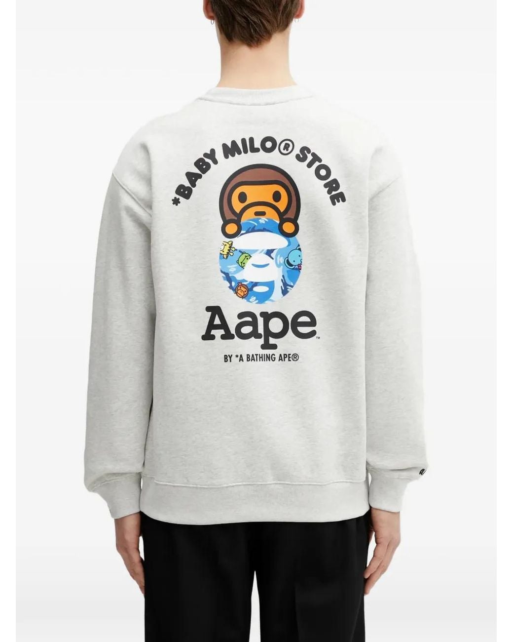 Aape By A Bathing Ape White X Baby Milo Store Aapeunvs Logo Patch Sweatshirt for men