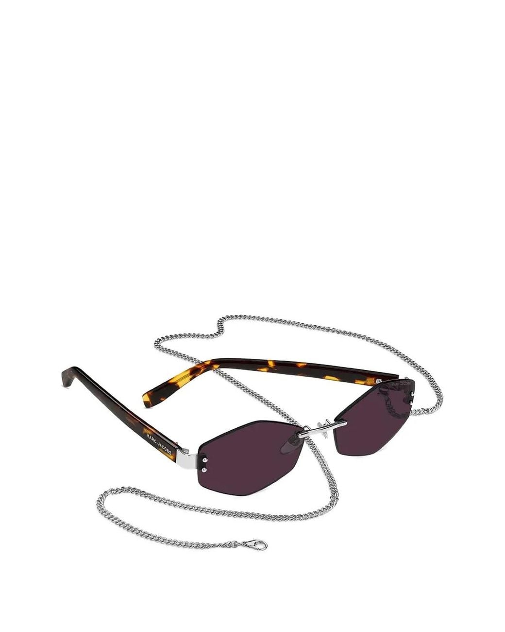 Marc Jacobs Purple The Chain Geometric-Frame Sunglasses