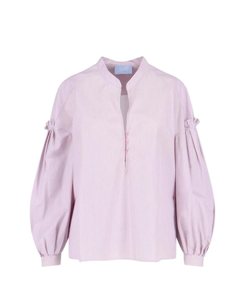 Seafarer Pink Striped Ruffled Shirt