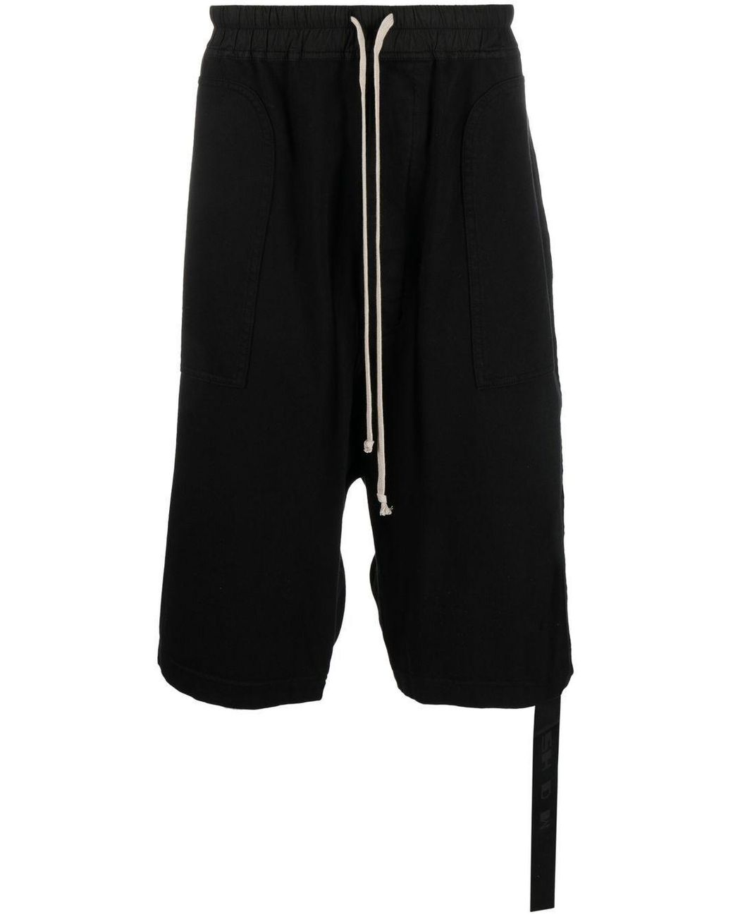 Rick Owens DRKSHDW Rick's Bela Cotton Shorts in Black for Men