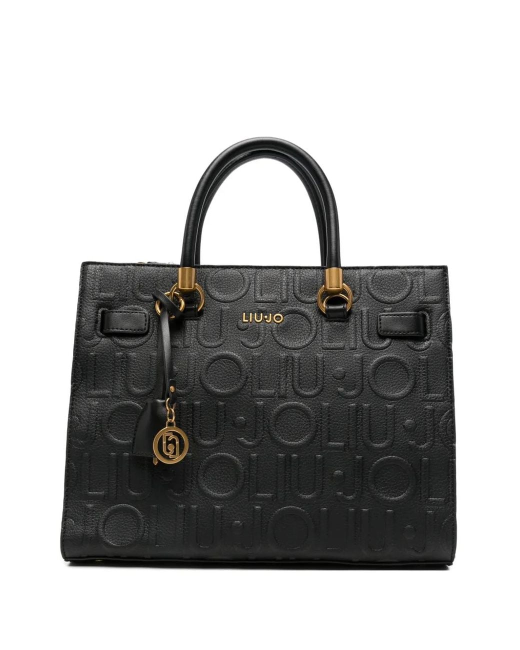 Liu Jo Black Logo-Embossed Tote Bag