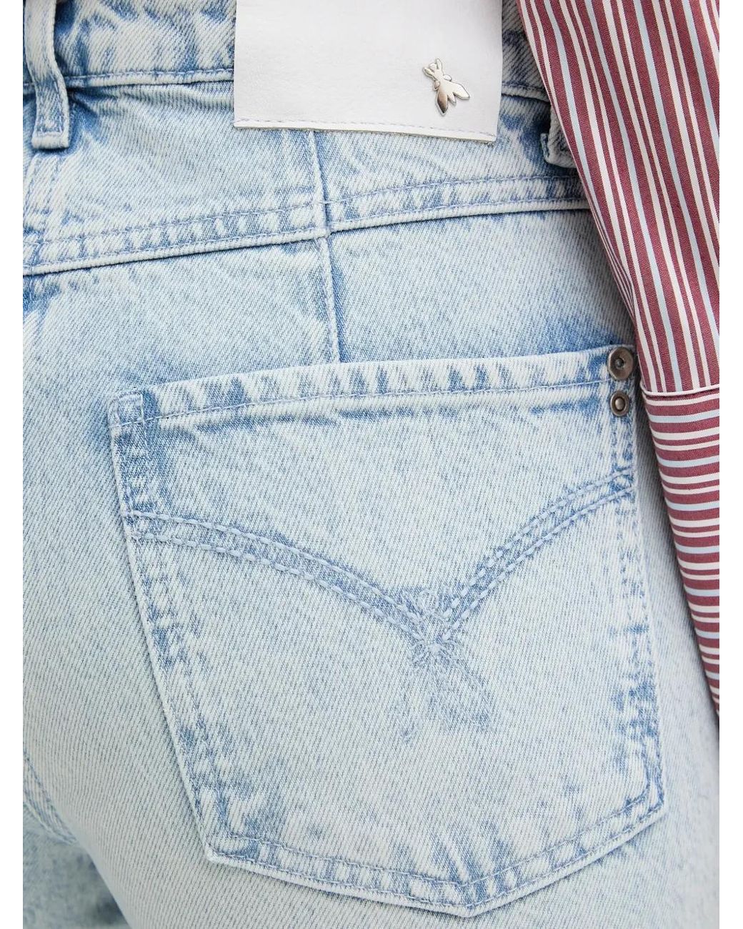 Patrizia Pepe Blue Frayed-Hem Jeans