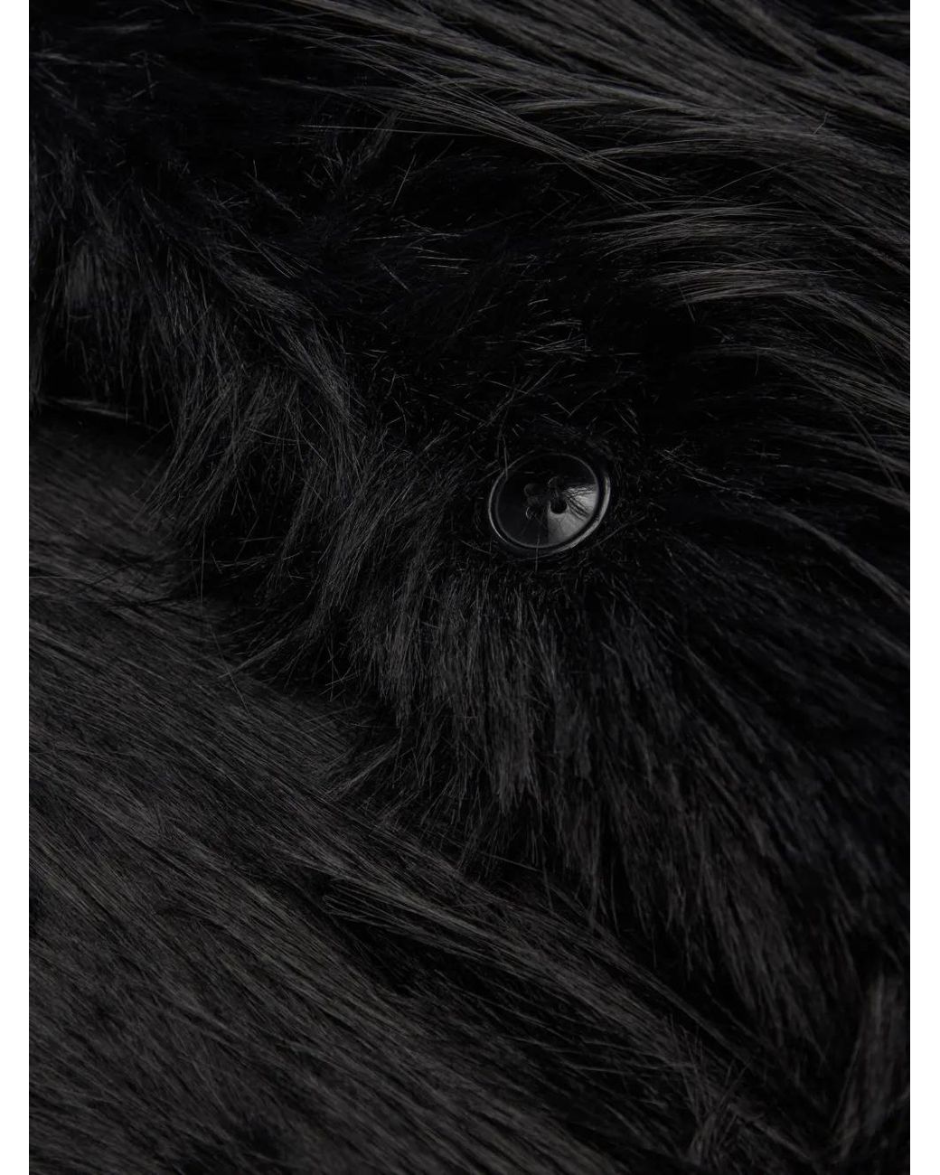 Loulou de Saison Black Zari Faux-Fur Cape