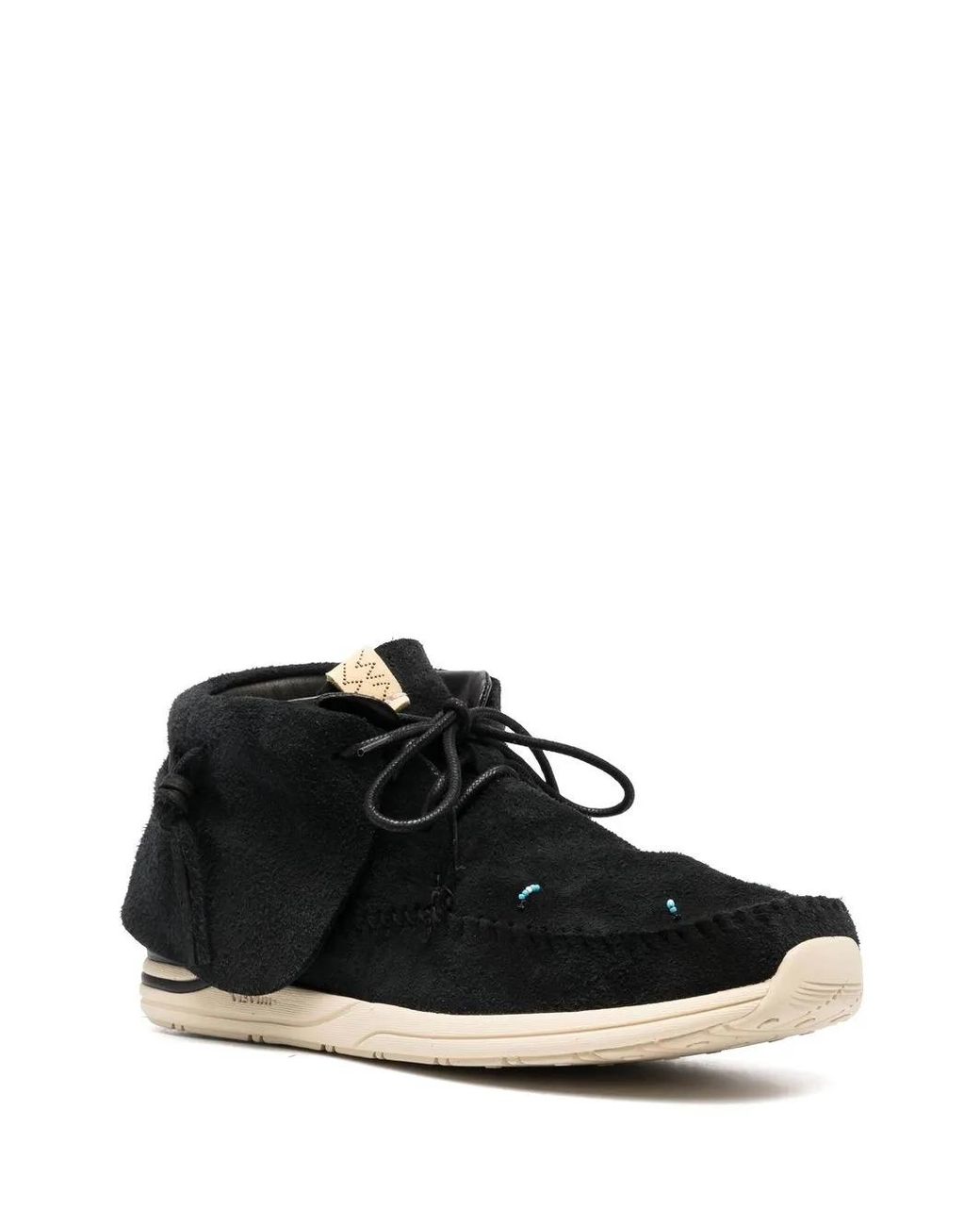 Visvim Black Lhamo Folk Suede Sneakers for men