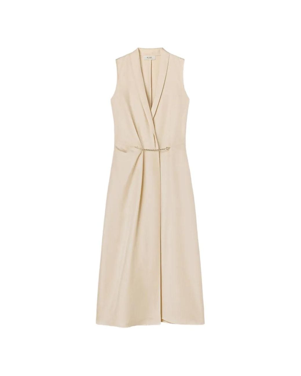 RETORI White Chain-Detail Silk Dress