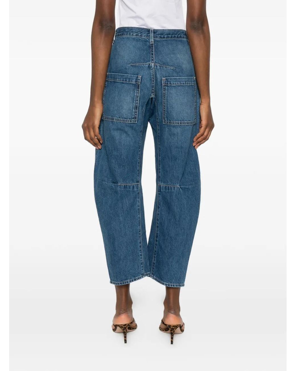 Nili Lotan Blue Shon Jeans Flared Leg