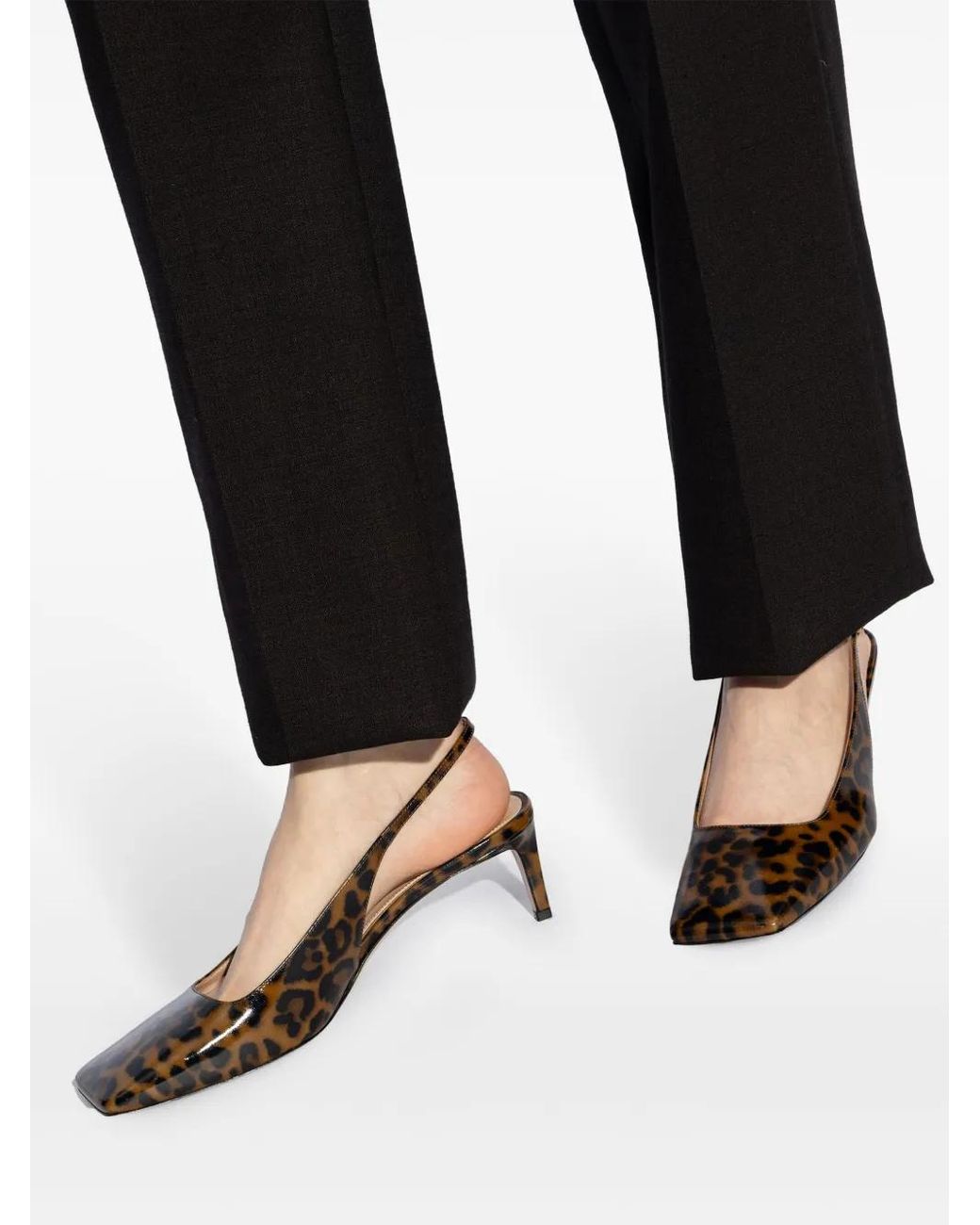 Gianvito Rossi Brown Christina Sling 55Mm Animal-Print Pumps