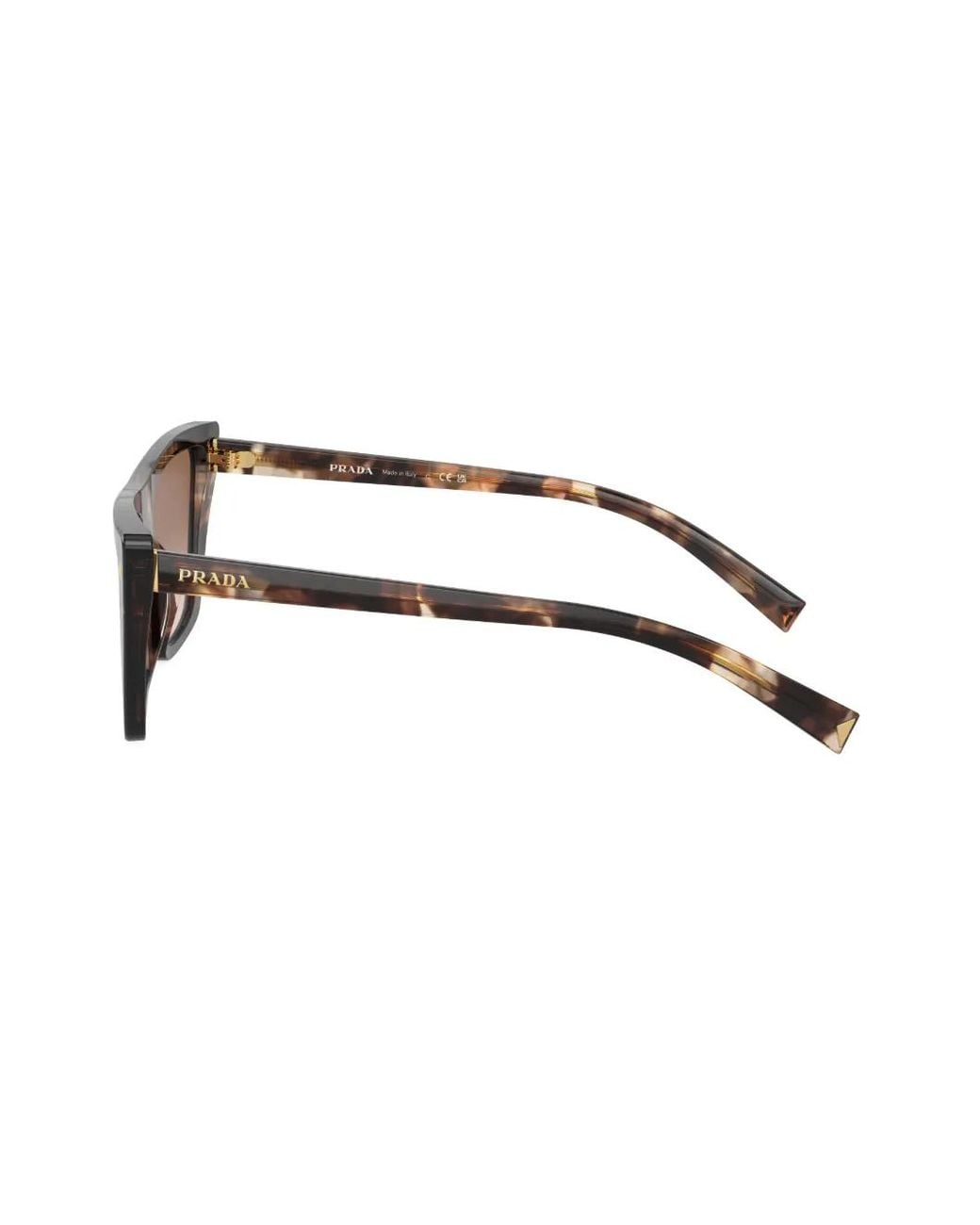 Prada Brown Square-Frame Tortoiseshell-Effect Sunglasses