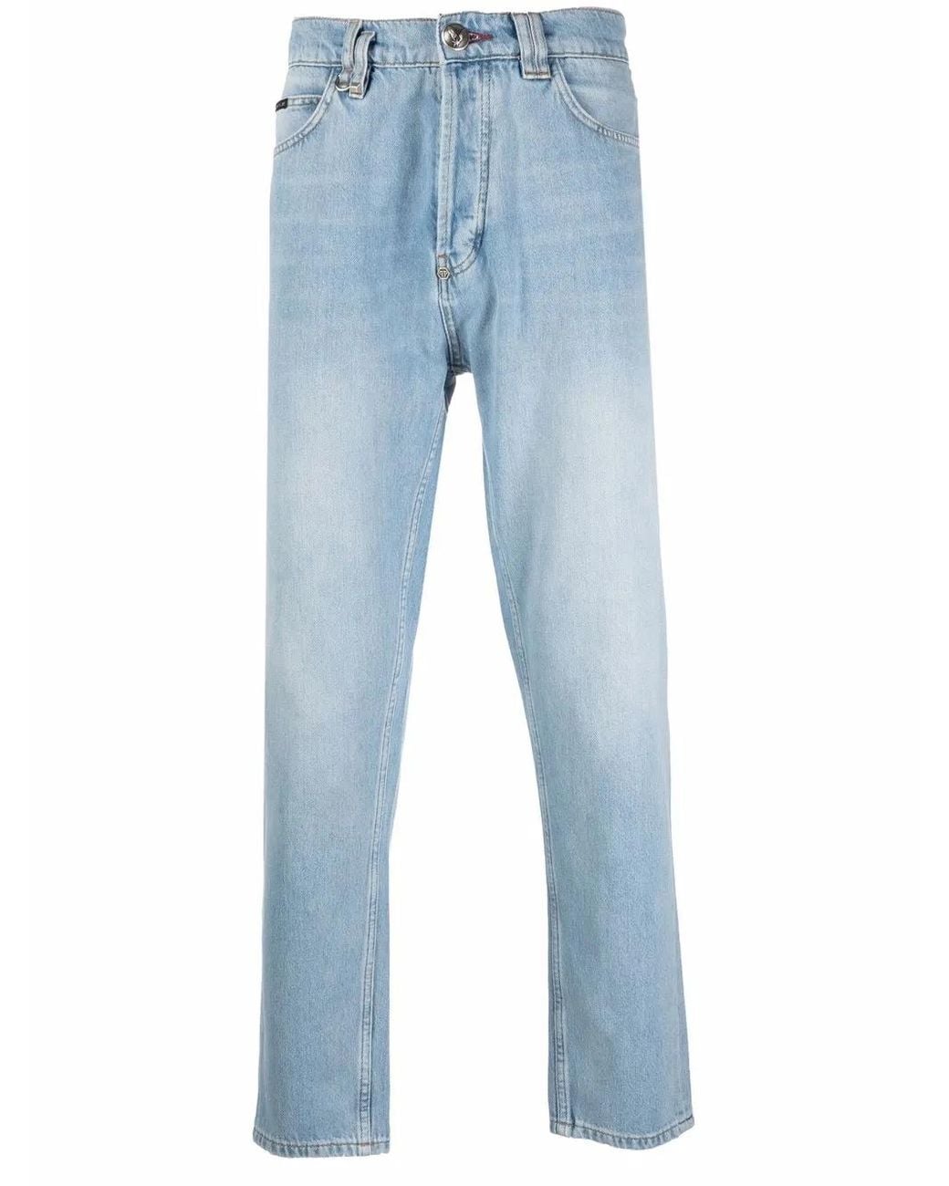 Philipp Plein Blue Iconic Carrot-Cut Jeans for men