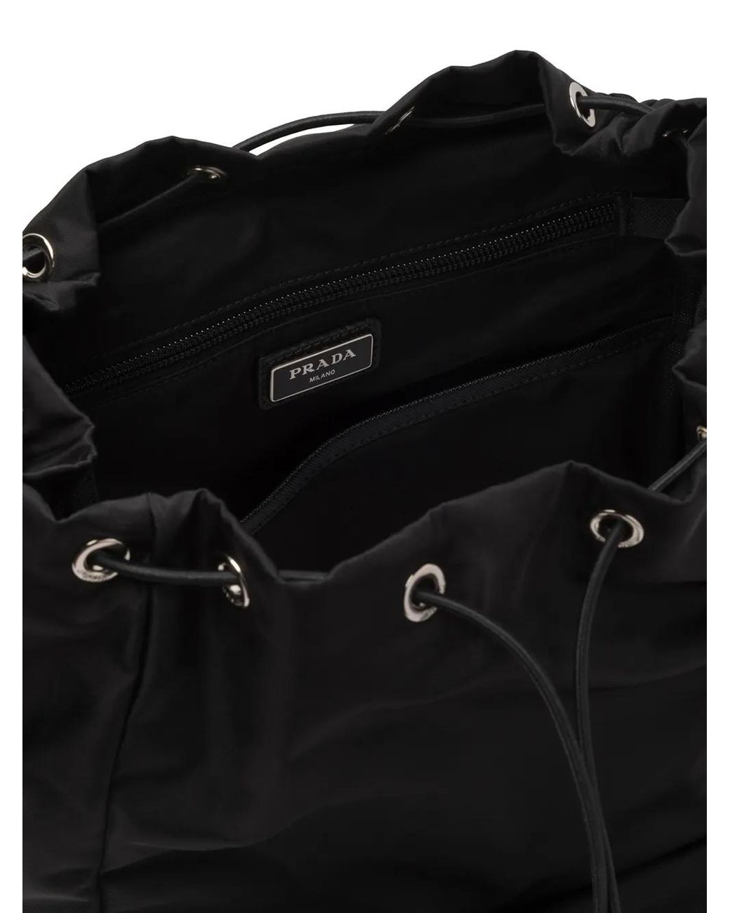 メンズ Prada マルチポケット バックパック Black