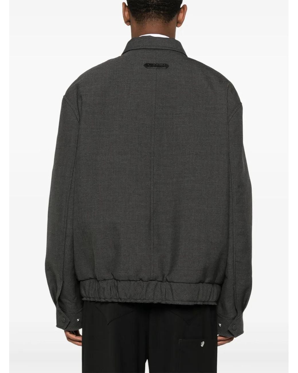 Lanvin Black Zip-Up Wool Jacket for men