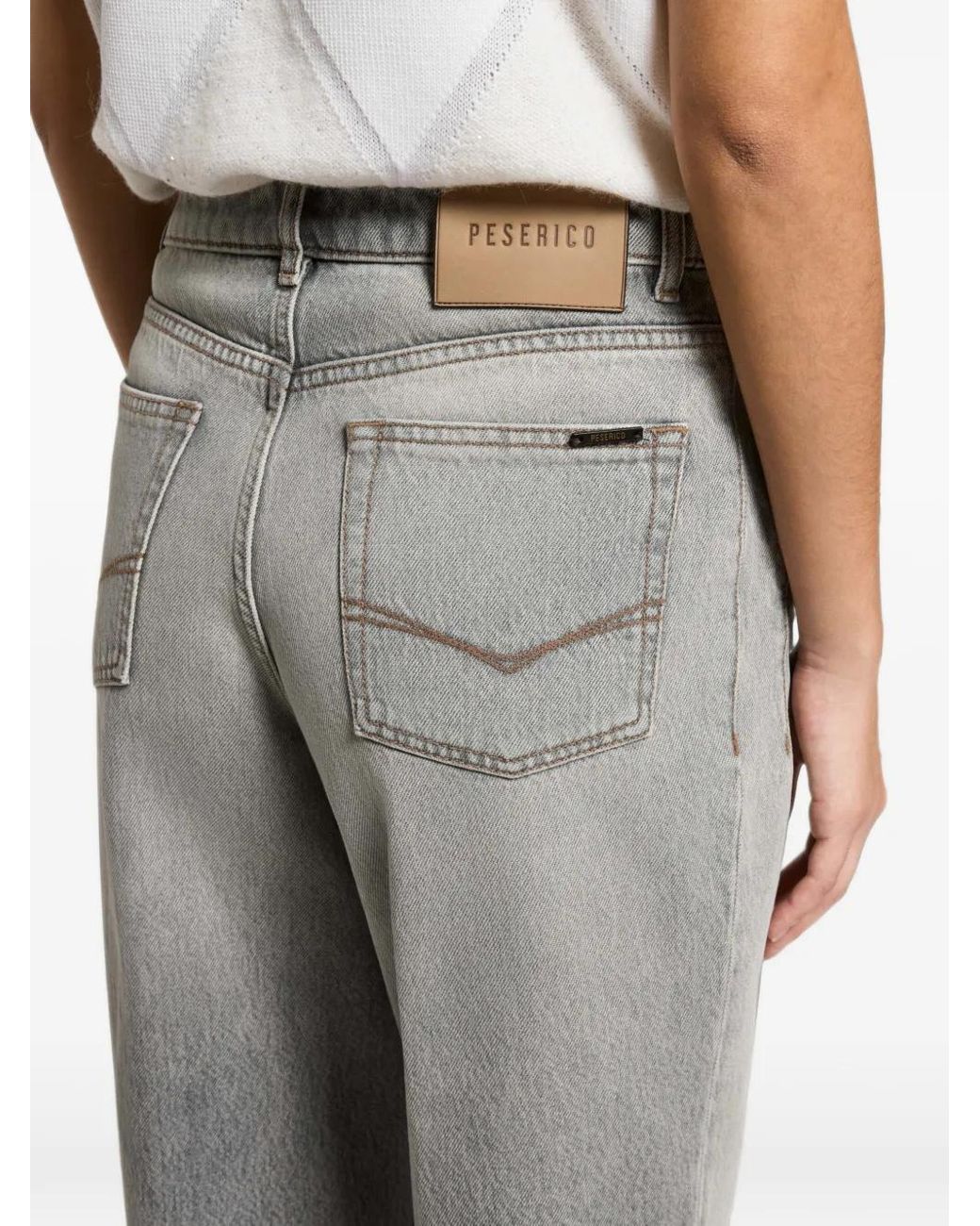 Peserico Gray Straight-Leg Jeans